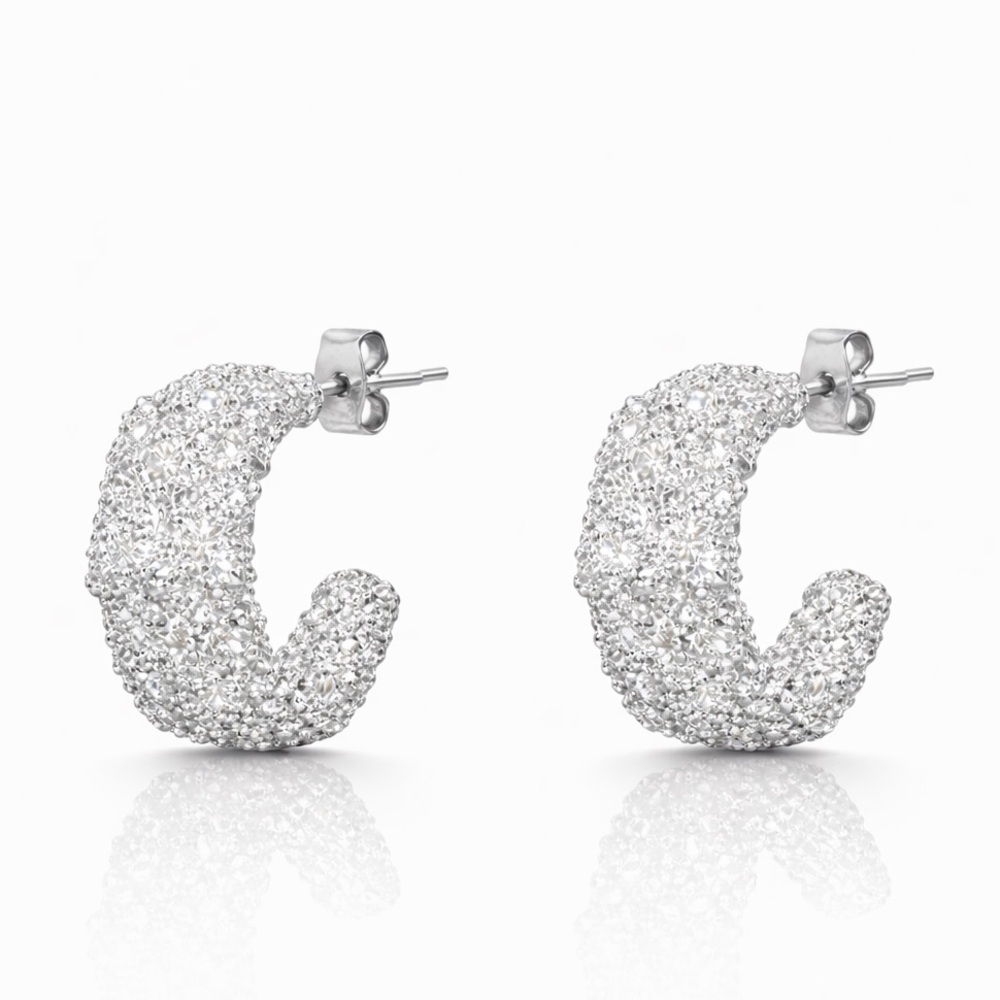 ⚜️ Minimalist  Textured Silver Stud Earrings